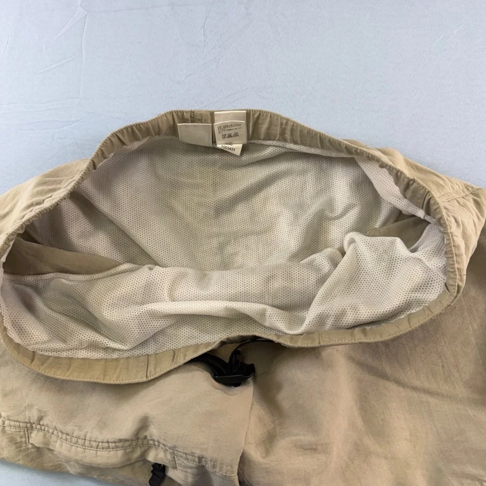 The North Face Mens Large Tan Nylon Hiking Shorts Mesh Lined‎ Belted RN61661